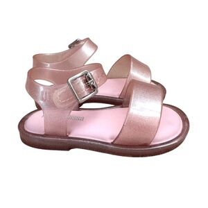 NWOB MINI MELISSA Mar Jelly Sandals Toddler Girl Size 5 Pink Glitter Sparkle